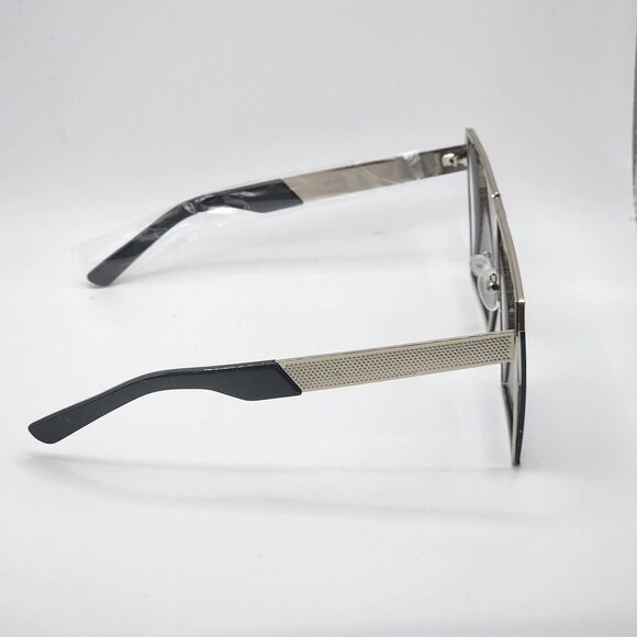 Sunglasses Silver Vintage Square Frame Mirrored Lens - Picture 3 of 4